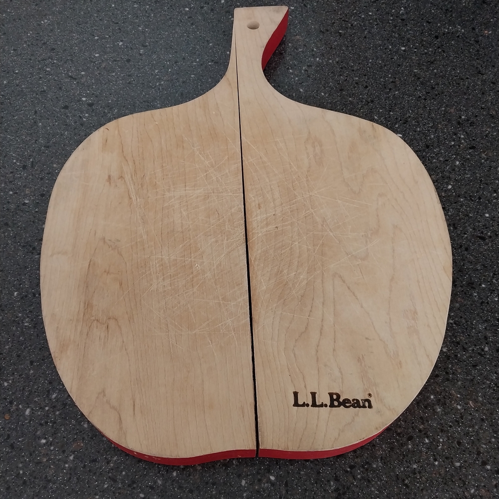 L.L. Bean Natural Wood Cutting Board with Red Edge